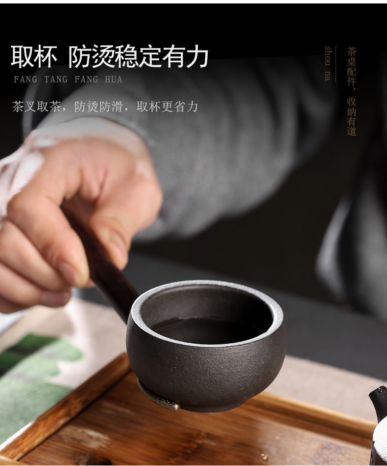 JiaXin ebony wood tea six 6 gentleman 's gentleman' s suit tea tea tin, kung fu tea accessories ChaGa tea spoon