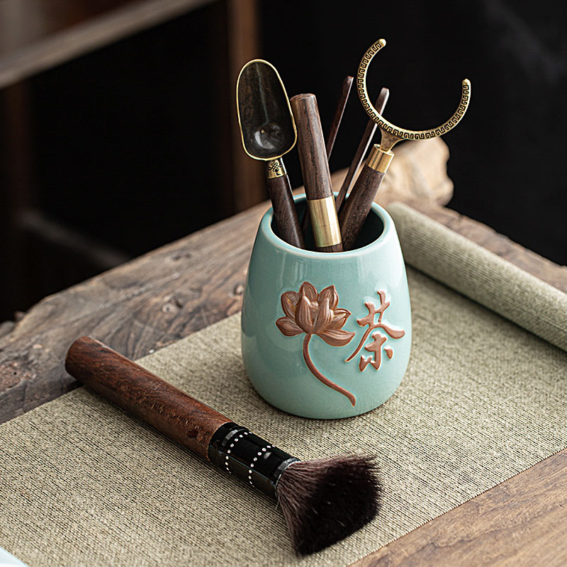 JiaXin ebony wood tea six 6 gentleman 's gentleman' s suit tea tea tin, kung fu tea accessories ChaGa tea spoon