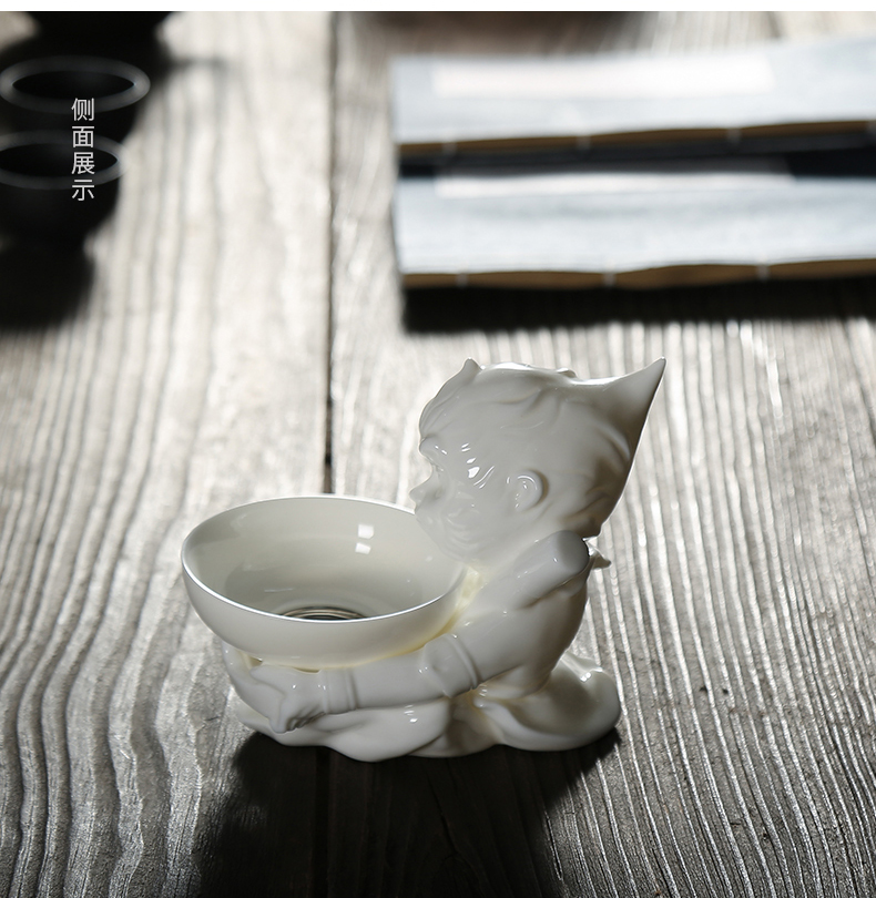 Jade JiaXin dehua porcelain) tea tea tea filters white porcelain tea hook exchanger with the ceramics filter tea tea strainer