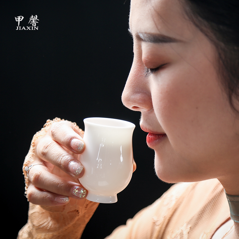 JiaXin dehua white porcelain, Keats fragrance - smelling cup ceramic kung fu tea cups individual cup of jade porcelain master CPU