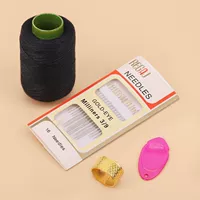 Черная нить/+16 игл+наперсток+нитевдеватель