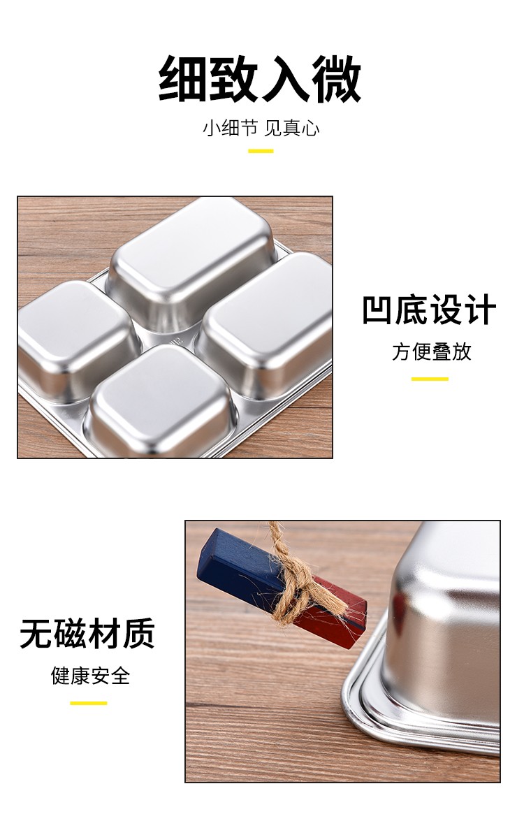 Đĩa ăn cho trẻ em bằng thép không gỉ 304, đĩa ăn tối, đĩa học sinh, bộ đồ ăn mẫu giáo, căng tin, đĩa ăn tối - Đồ ăn tối đĩa tròn