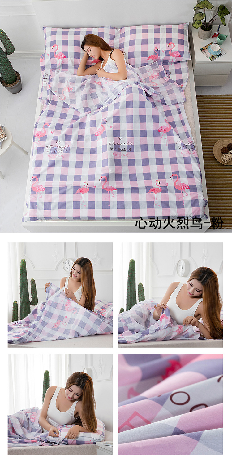 Túi ngủ bẩn du lịch du lịch khách sạn túi ngủ tàu cách ly tấm vệ sinh di động đôi bông túi ngủ cá mập túi ngủ