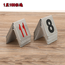 Stainless steel table number plate table number plate countertop black Digital restaurant brand table number plate number plate called number plate metal table plate plate