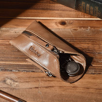 Retro first layer cowhide mens leather household key case ultra-thin casual multifunctional creative simple large capacity