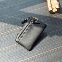 Large Capacity Mens Key Bag Retro Head Layer Bull Leather Key Leather Jacket Zipper Hanging Genuine Leather Card Bag