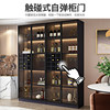 Wine Cabinet, Modern, Simple, Light Luxury, High-End Glass Door Display Cabinet, Home Living Room Wall Storage Cabinet, Solid Wood Sideboard