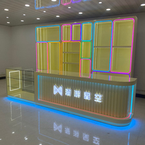 Trendy toy store display cabinet playground hand-made building block doll storage cabinet video game city point redemption gift center island table