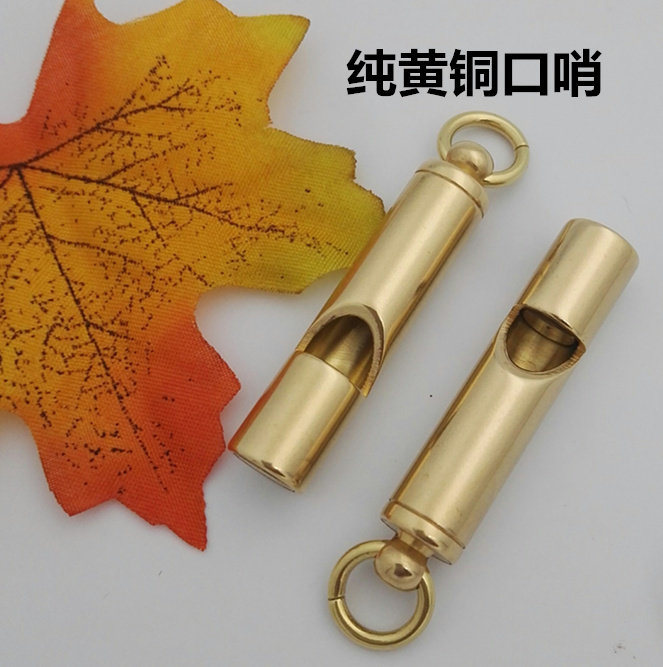 Brass whistle retro handmade products metal survival pure copper whistle pendant creative EDC whistle