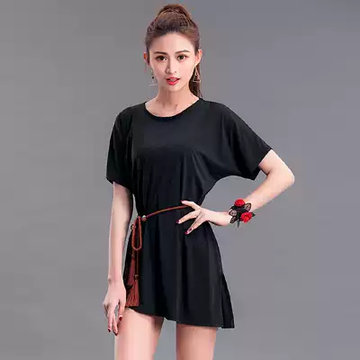 Latin dance dance dress practice gown Women adult summer short sleeve 2021 new fashion custom strap loose dress