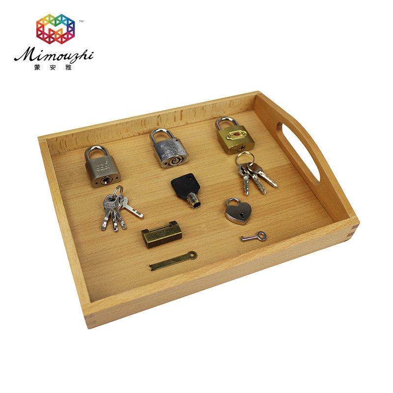 Montessori daily life area Montessori unlocking work teaching aids early childhood education children five different lock toys