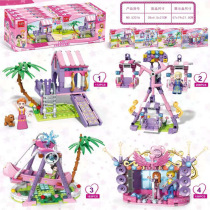 Ledi spelling 52016 Star Dream Girl Paradise Ferris wheel tree house pirate ship music stage assembly building block toy