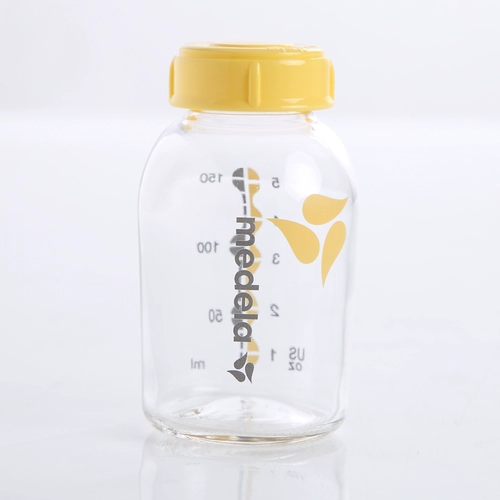 Medela, стеклянная бутылочка для кормления, детская ёмкость для хранения молока для новорожденных с уплотнителем, 150 мл, стандартный диаметр