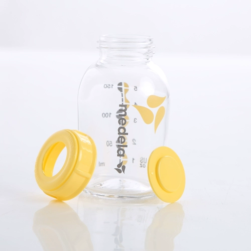 Medela, стеклянная бутылочка для кормления, детская ёмкость для хранения молока для новорожденных с уплотнителем, 150 мл, стандартный диаметр
