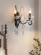 Black French-Style Bedside Wall Lamp for Bedroom 2025 New Model, Living Room Light Luxury High-End Wall Lamp, American Retro Staircase Lamp