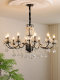 French Light Luxury Crystal Chandelier, Retro Palace Style Living Room Main Light, Medieval Dining Room Light, Black High-End Bedroom Light