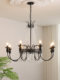 French Retro Chandelier, Black High-End Crystal Living Room Lamp, American Mid-Century Style Restaurant Bar Bedroom Study Lamp