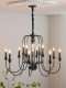 French Retro Lamp, American Light Luxury Crystal Lamp, Mid-Century South Asian Living Room Chandelier, Black Candle Dining Room Bedroom Lighting Fixtures