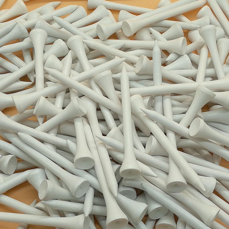 ゴルフアクセサリーホワイト環境に優しい高品質の木製ボールスパイク、ボールティー、ティーボールラダー、防錆および防虫ゴルフティー