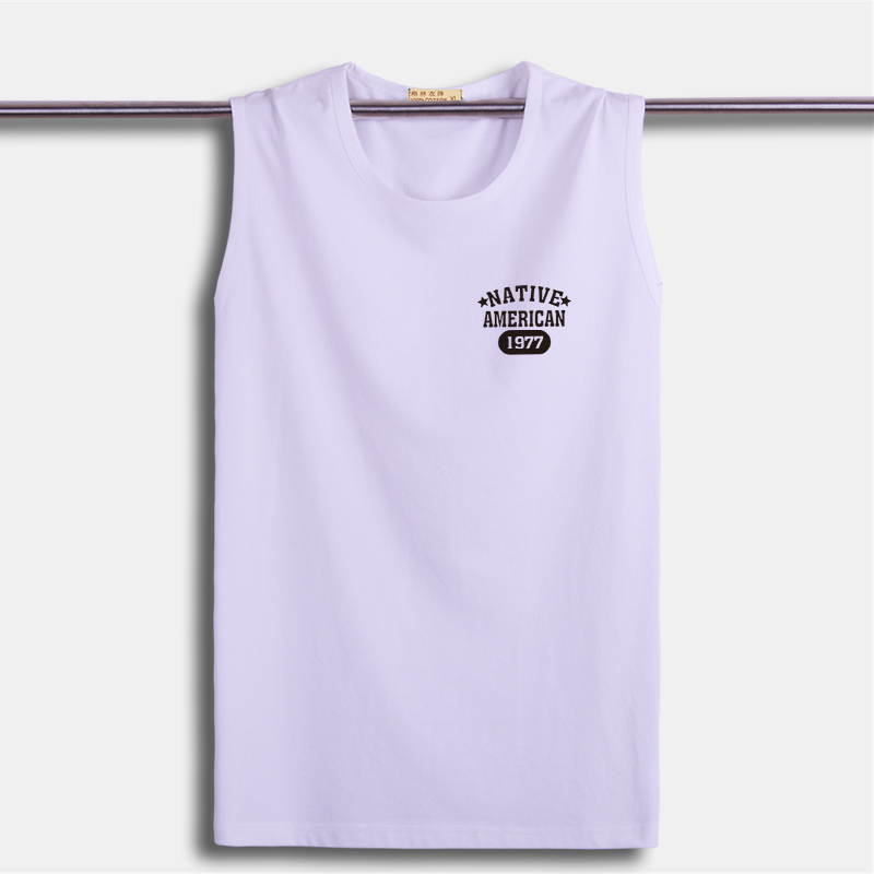 Áo vest nam size rộng mới cotton rộng tay không tay rộng vai áo ba lỗ tập gym
