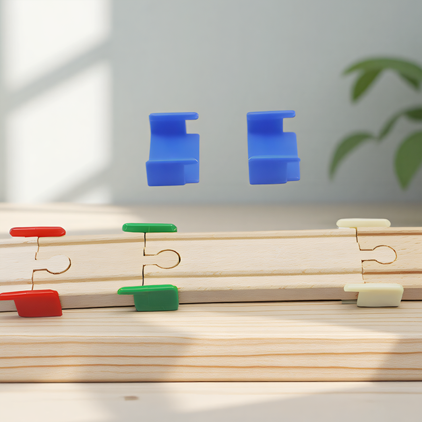 Wooden train railed, constructor with accessories, toy