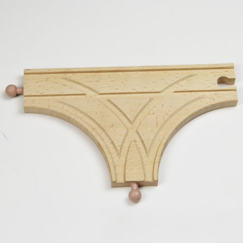 Beech Wood Train Track Accessories Bulk Rail Single Nail T Track Wooden Bulk Track Compatible Wooden Railcar Locomotive