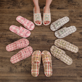 Qicai one-word non-slip and wear-resistant korean style home slippers