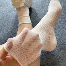 Summer thin lace jk lace with Mary Jane Japanese summer stockings white ballet style socks womens mid-calf socks