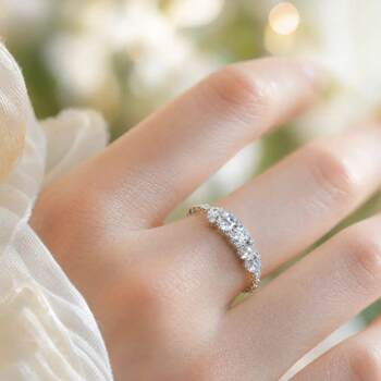 Alloy ring flash design crescent chain ring pull-out tail ring tr4192