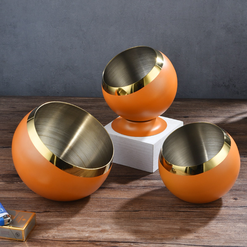 Stainless Steel Ashtray Creative Bar Orange KTV Windproof Smoke Cylinder Multifunction Internet Cafe Living-room Swing Piece New