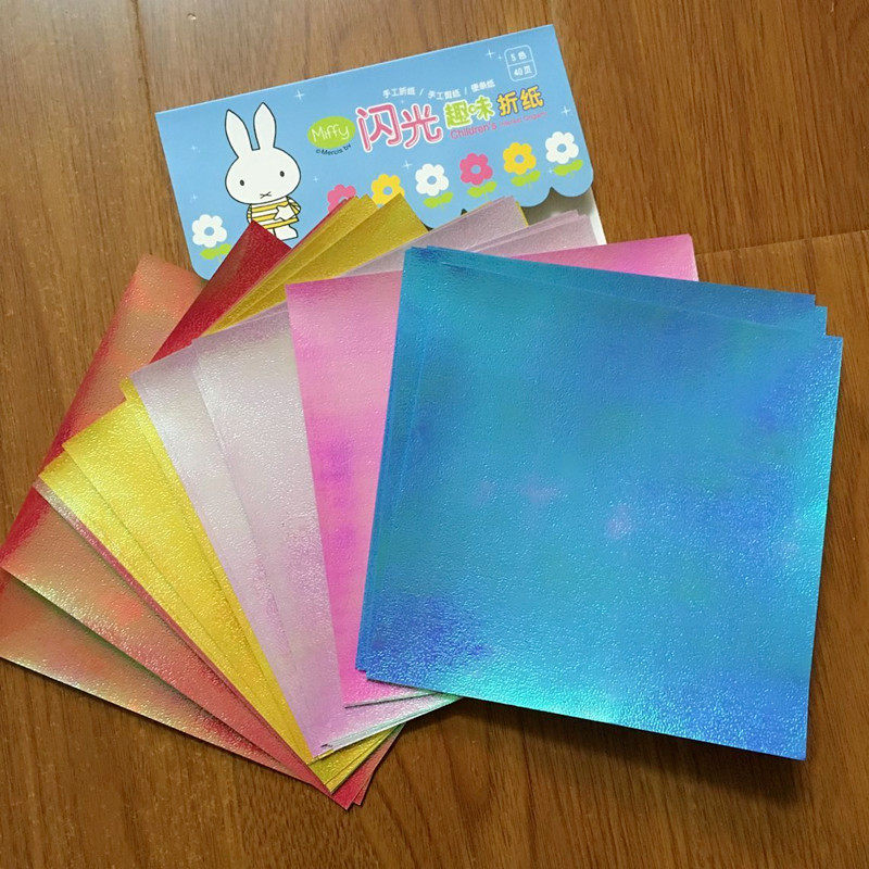 Morning light flash color paper handmade paper DIY origami paper cut paper colorful pearly paper interesting children origami paper material rose