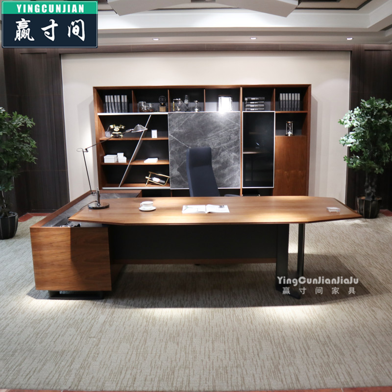 Solid Wood Furniture Owner Table President Table Black Hu Peach Wood Large Bandae Table Business High-end Atmosphere Chairman Desk
