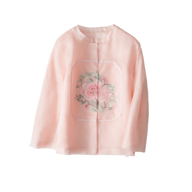 JCL093 Silk Organza Jacket ແບບຈີນ Reunion Peony Embroidery ພາກຮຽນ spring ດູໃບໄມ້ລົ່ນ Summer