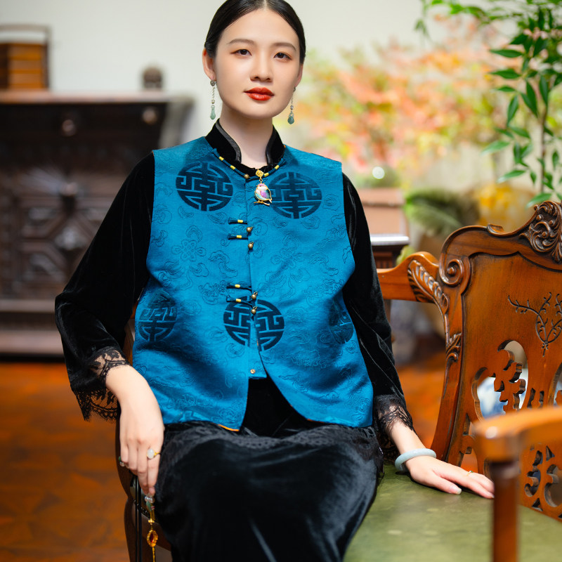 🌟寻觅古典韵味的你,快来pick这款漳绒马夹吧!👗-上衣-淘宝好物网