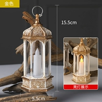 Золотая ретро шестиугольная свеча маленькие фонари