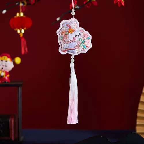 Защитный амулет, подвеска, кролик, мешочек, с вышивкой, подарок на день рождения