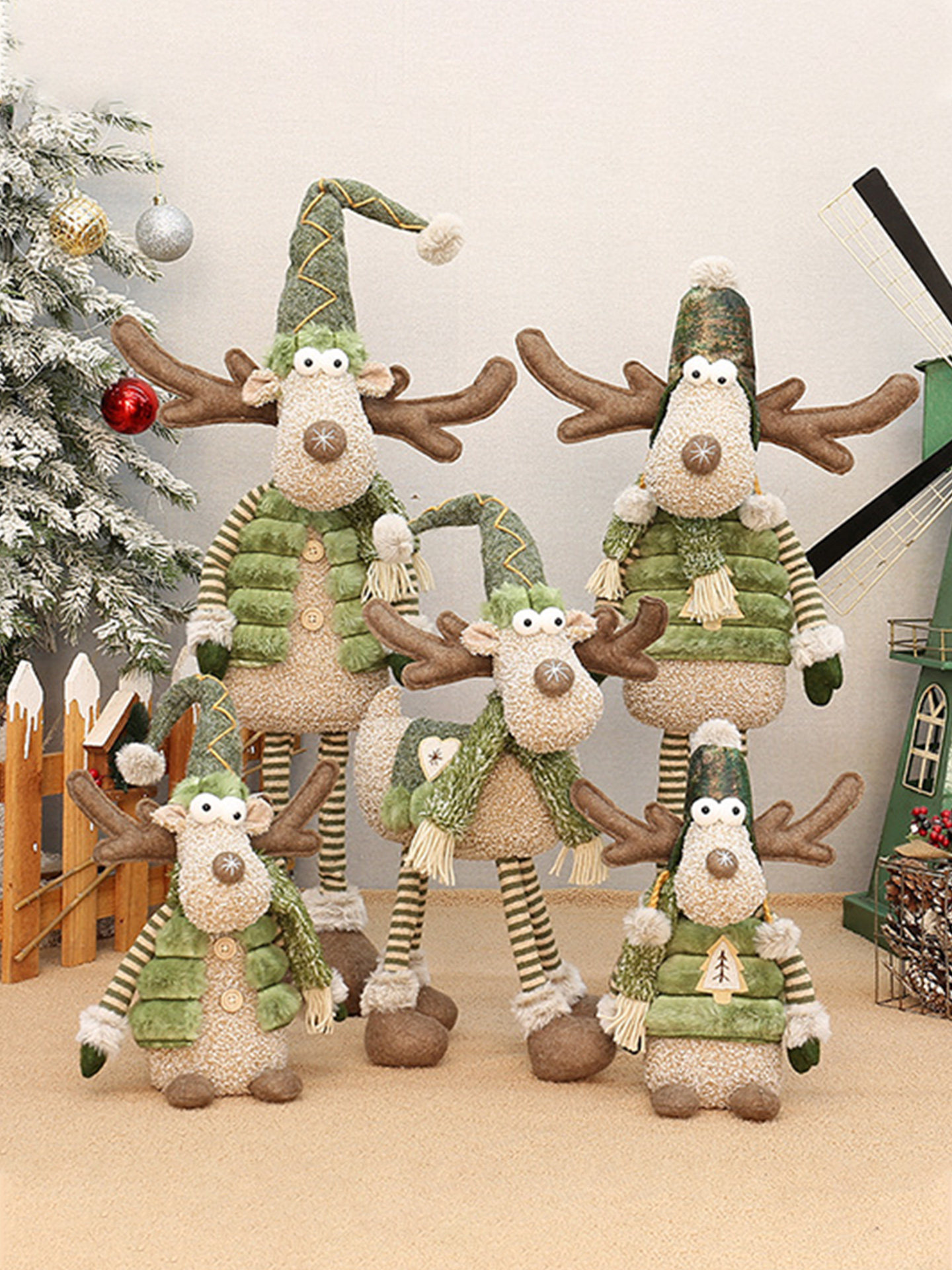 Зеленая ткань, рождественская кукла, украшение, новая коллекция