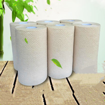 Thickened natural color bamboo pulp kitchen with paper towel suction oil lock water rag wipe hand paper dry and wet double stock roll sheet 6 rolls single case