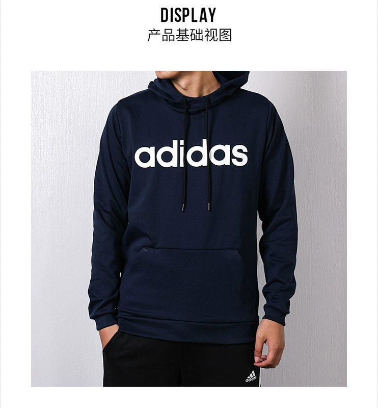 Adidas nam 2018 mùa đông áo len thể thao mới dệt kim cộng với áo thun nhung trùm đầu DH9323 DM4261