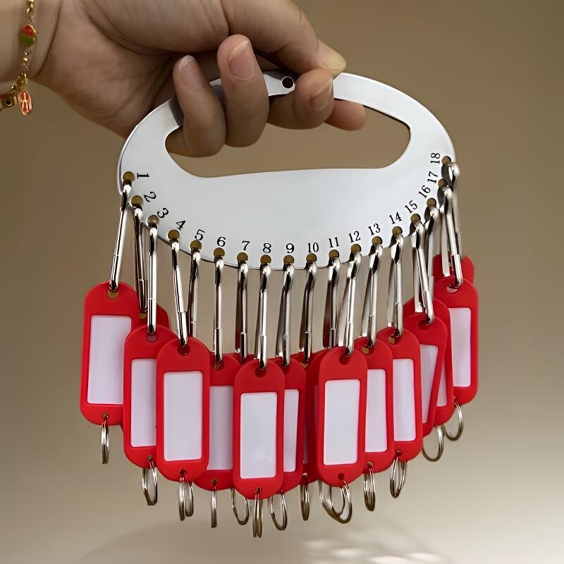 Stainless Steel Thickened Key Ring with Detachable Buckle for Office and Home Use, Key Tag in Multiple Colors