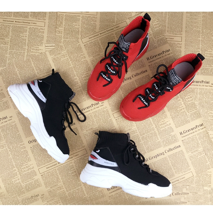 Vớ giày nữ 2018 mùa xuân và mùa hè Hàn Quốc phiên bản mới của các siêu giày siêu giày đỏ giày thể thao giản dị giày cao