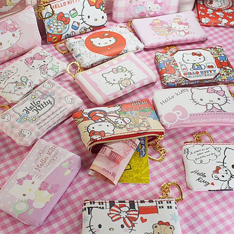 Cute Beauty Letti Melody Pull Chain Zero Wallet Mini Hello Kitty Cartoon Zero Wallet Women's Style Card Bag