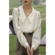 Yixiaoxiao top apricot doll collar shirt women's spring niche inner shirt