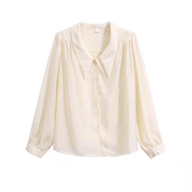 Yixiaoxiao top apricot doll collar shirt women's spring niche inner shirt