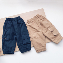 Xiaojie childrens clothing Boys  autumn and winter clothing new products plus velvet casual pants Winter childrens Western-style trousers Baby overalls