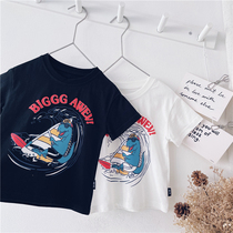 Xiaojie family childrens clothing spring 2021 new boy short sleeve T-shirt baby half sleeve summer childrens base shirt tide