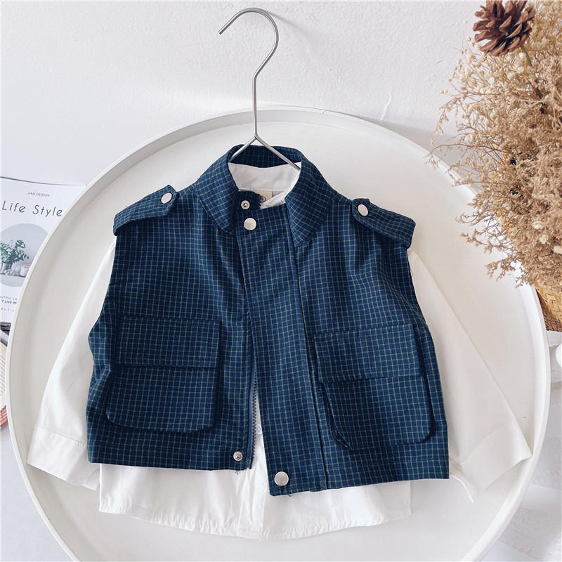 Xiaojie's boy suit spring 2022 new children's vest vest tooling middle and small children's spring and autumn two-piece Korean version