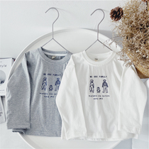 Xiaojies boys spring clothes 2021 New Korean childrens clothing baby long sleeve T-shirt childrens base shirt foreign tide