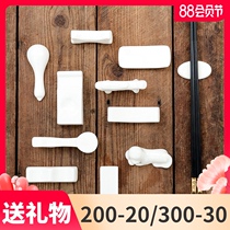 Tangshan pure white ceramic bone china chopstick holder Family hotel tableware table creative spoon holder Spoon holder Small chopstick holder