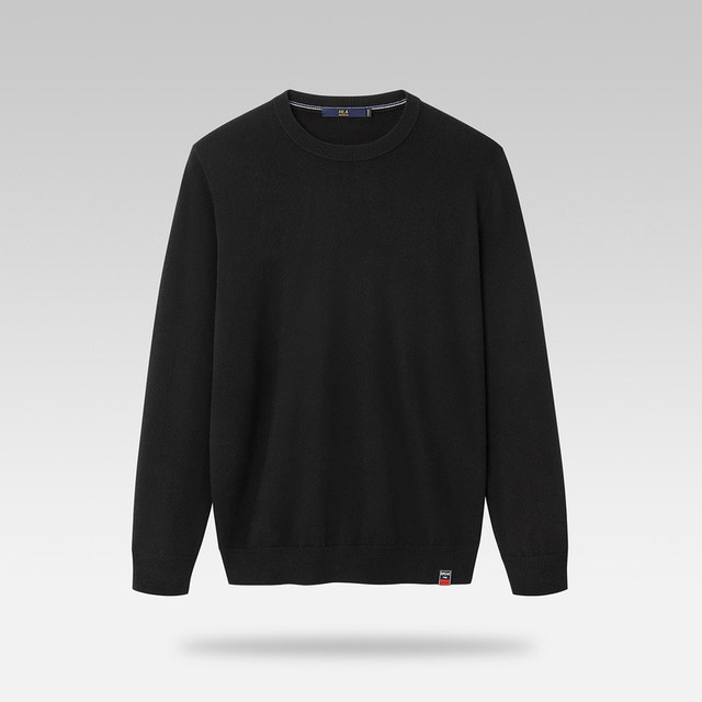 HLA/Heilan House wool sweater ແຂນຍາວແບບງ່າຍດາຍເພື່ອຮັກສາຄວາມອົບອຸ່ນໃນລະດູໃບໄມ້ປົ່ງແລະລະດູຫນາວ, ເສື້ອກັນຫນາວພາຍໃນທີ່ສະດວກສະບາຍແລະເປັນມິດກັບຜິວຫນັງສໍາລັບຜູ້ຊາຍ
